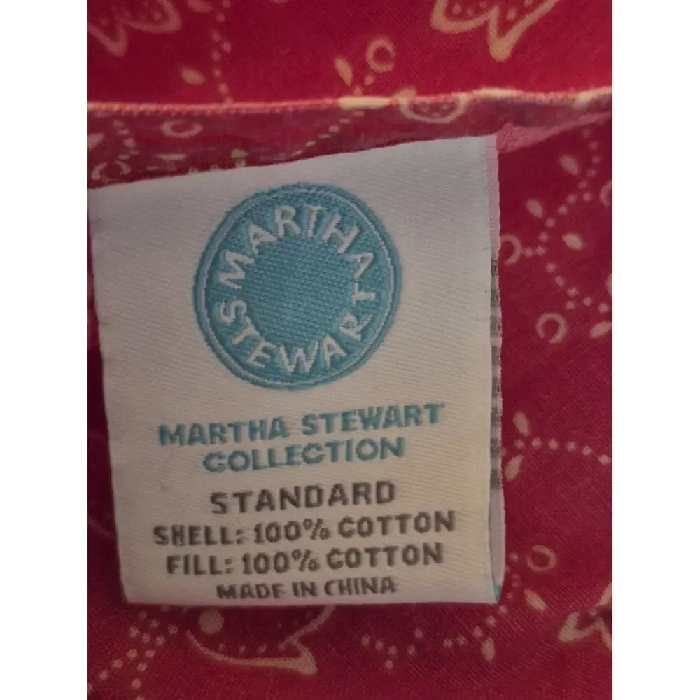 💥 Martha Stewart Floral Patchwork Quilted King Comforter Quilted Shams Red